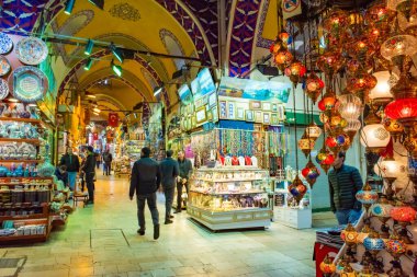 Grand Bazaar doğu pazarıdır. İstanbul, Türkiye