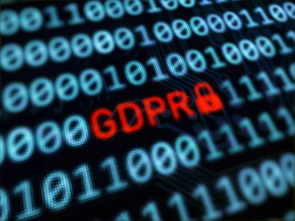 Захист Персональних Даних Gdpr Червоне Повідомлення Екрані Глибиною Різкості — стокове фото