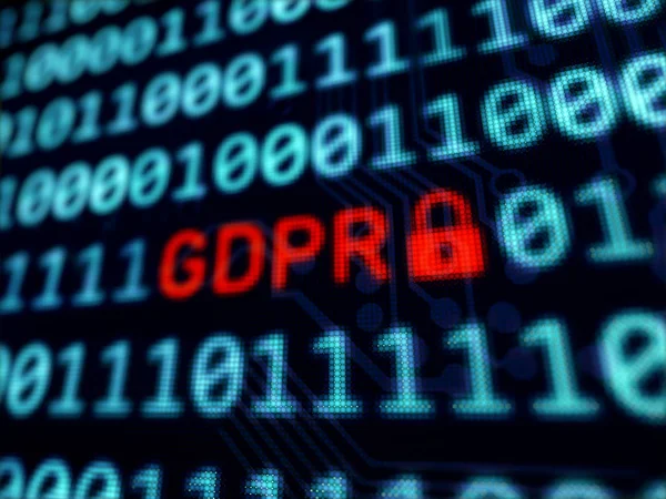 Protezione Dei Dati Personali Gdpr Messaggio Rosso Sullo Schermo Reso — Foto Stock