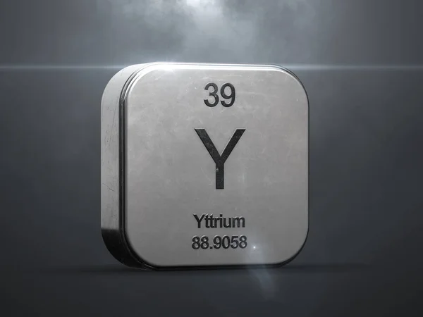 Yttrium Element Aus Dem Periodensystem Metallic Symbol Gerendert Mit Schönen — Stockfoto