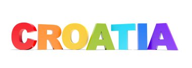 Hırvatistan beyaz arka plan üzerinde renkli metin