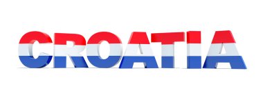 Hırvatistan bayrağı renkler beyaz arka plan üzerinde metin