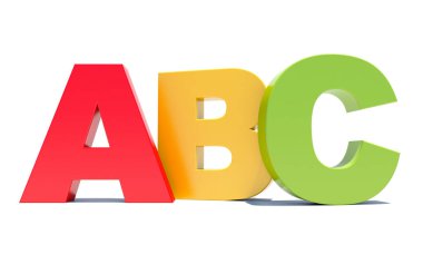ABC renkli alfabesi harfleri