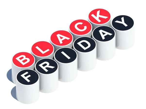 Black Friday Text Red Black Buttons — Stock Photo, Image