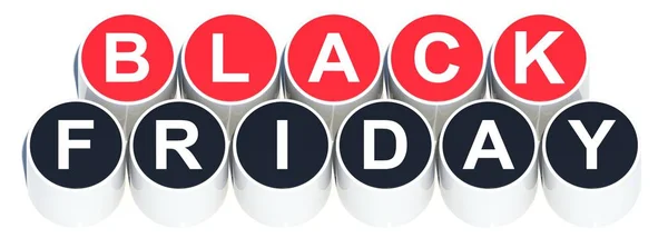 赤と黒のボタンに黒い金曜日テキスト — ストック写真