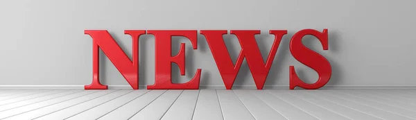 News Red Text Wide Banner — Stock Photo, Image