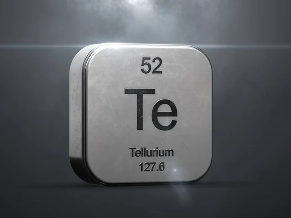 텔루륨은 주기율표에서 요소입니다 아이콘 렌더링 플레어 — 스톡 사진