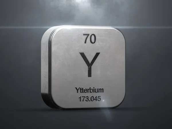 Ytterby Element Från Det Periodiska Systemet Metalliska Ikonen Renderade Med — Stockfoto