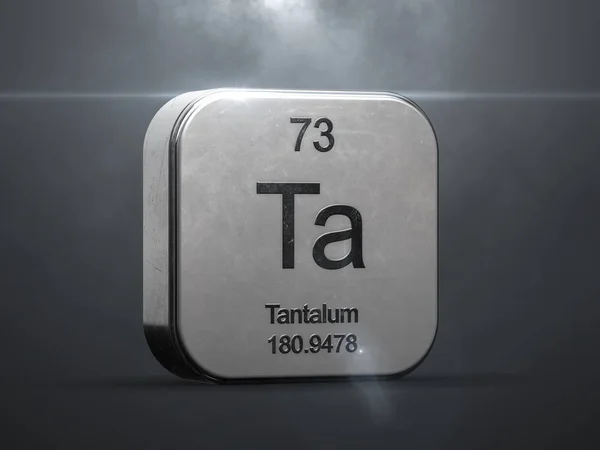 Tantalelement Aus Dem Periodensystem Metallic Symbol Gerendert Mit Schönen Linsenschlag — Stockfoto