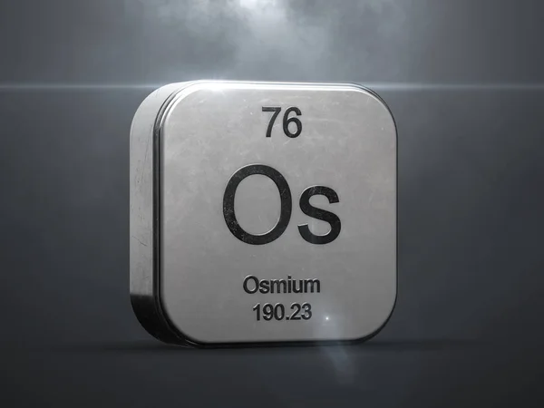 Osmium Element Uit Het Periodiek Systeem Metalen Pictogram Gesmolten Met — Stockfoto