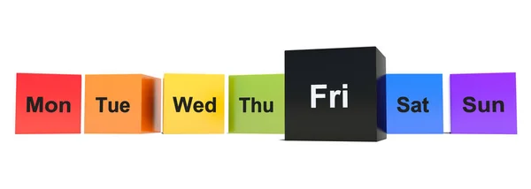 Black Friday Colored Week Days Cubes — Stock Photo, Image