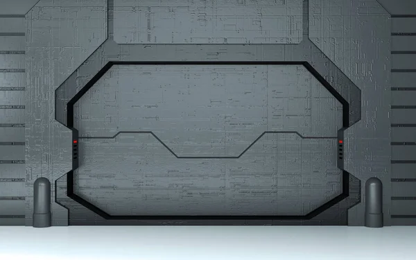 Futurista Puerta Metálica Película Ciencia Ficción — Foto de Stock