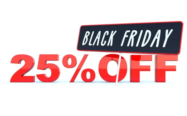 Black Friday Prozent Rabatt Glänzend Roter Text Auf Weißem Hintergrund — Stockfoto