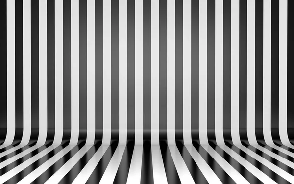 Black White Vertical Lines Wall Floor Studio Background — Stock Photo, Image