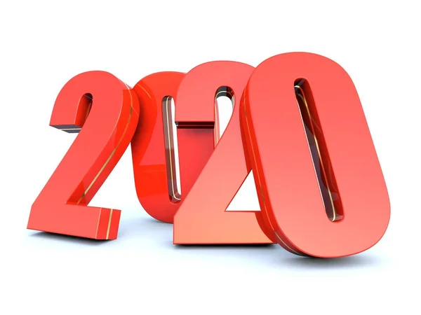 Gelukkig Nieuwjaar 2020 Rode Kalender Achtergrond — Stockfoto