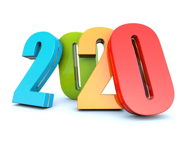 Šťastný Nový Rok 2020 Barevný Kalendář Pozadí — Stock fotografie