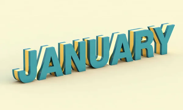 January Blue Text Design Calendar Background — Stock Photo, Image