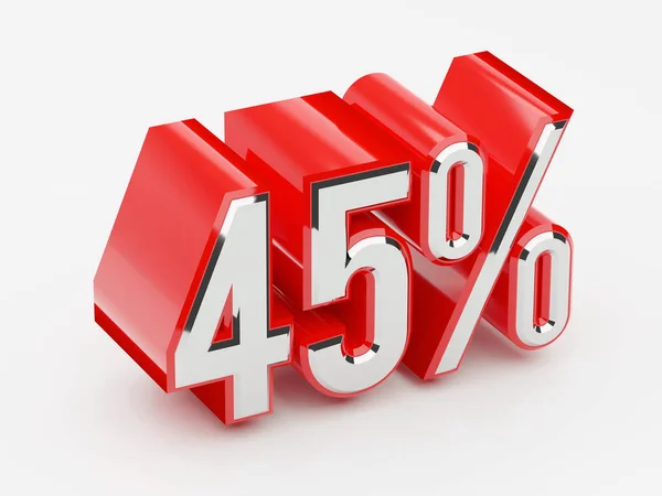 Percent Glossy Red Thick Symbol — Stock Photo, Image