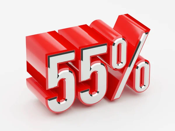 Percent Glossy Red Thick Symbol — Stock Photo, Image