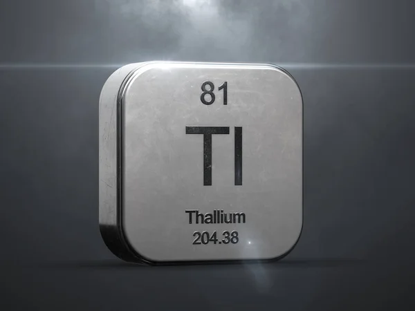 Thallium Element Uit Het Periodiek Systeem Metalen Futuristische Pictogram Gesmolten — Stockfoto