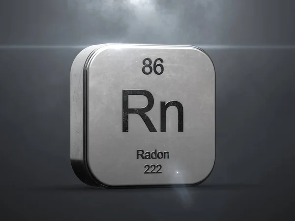 Radon Element Okresowego Metalowe Futurystyczny Ikona Renderowane Ładne Refleksy — Zdjęcie stockowe