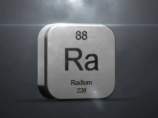 Élément Radium Tableau Périodique Icône Futuriste Métallique Rendue Avec Une — Photo