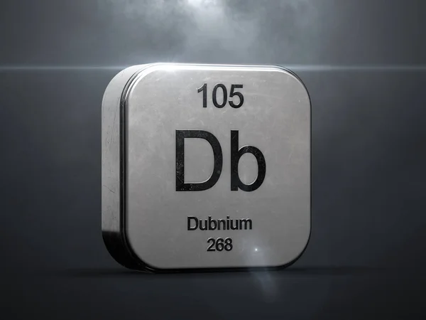 Dubnium Element 105 Aus Dem Periodensystem Metallische Futuristische Ikone Gerendert — Stockfoto