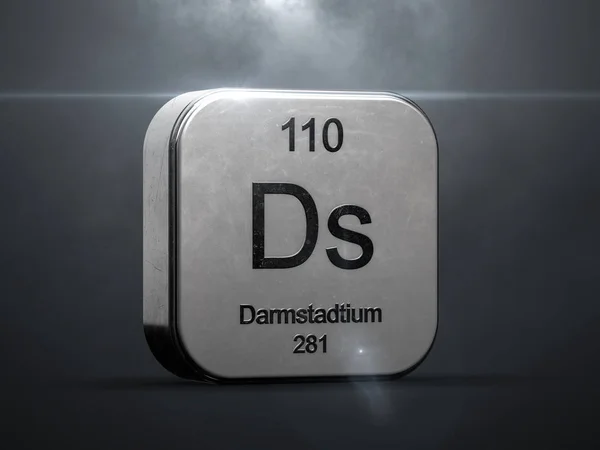 Elemento Darmstadtium 104 Tabla Periódica Icono Futurista Metálico Renderizado Con —  Fotos de Stock