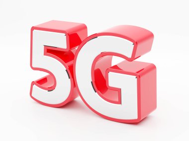 5g teknoloji kırmızı parlak işareti