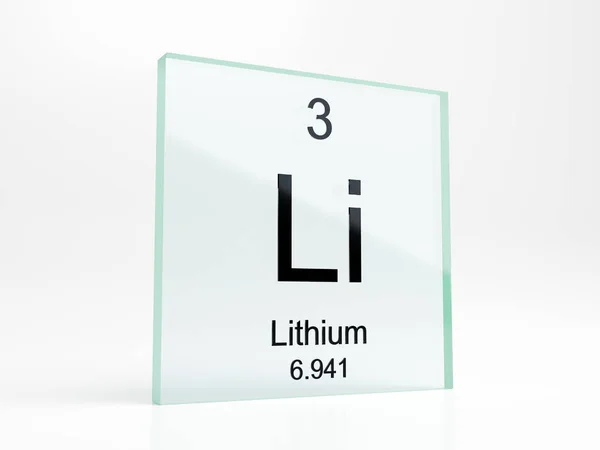 Lithium Element Symbol Aus Periodensystem Auf Glas Symbol Realistische Darstellung — Stockfoto