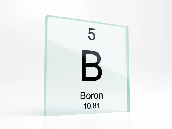 Boron Element Symbol Från Periodiska Tabellen Glas Ikonen Realistiska Render — Stockfoto