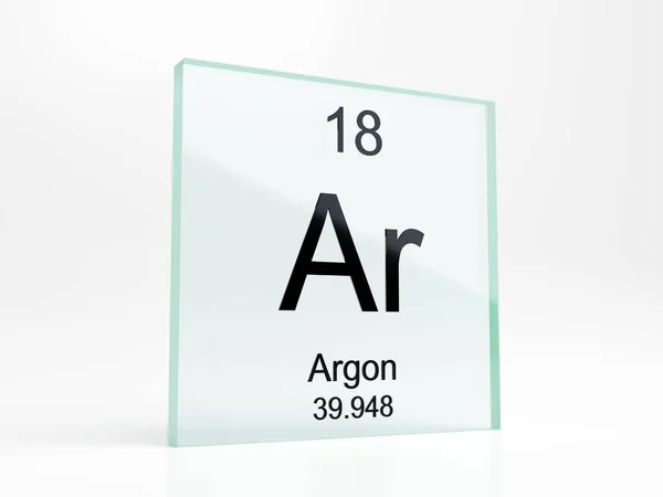 Символ Елемента Argon Періодичної Таблиці Скляній Іконі Реалістичний Рендеринг — стокове фото