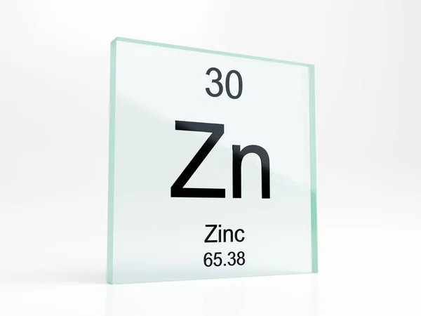 Zinc Element Symbol Periodic Table Glass Icon Realistic Render — ストック写真