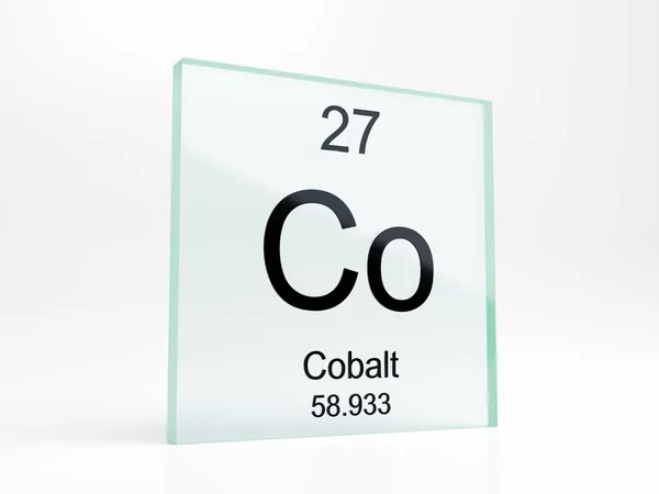 Cobalt element symbol from periodic table on glass icon - realistic 3D render