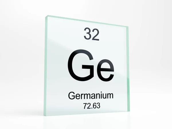 Germanium Element Symbol Från Periodiska Tabellen Glas Ikonen Realistiska Render — Stockfoto