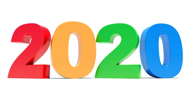 Frohes Neues Jahr 2020 Bunten Kalender Hintergrund — Stockfoto