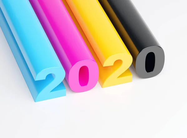 2020 Новим Роком Cmyk 2020 Фону Календаря — стокове фото