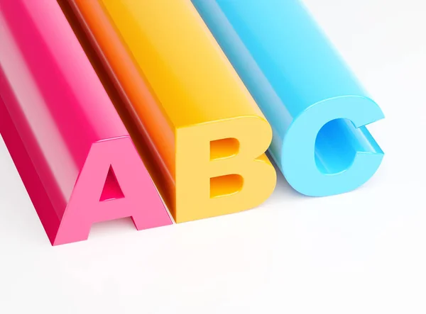 Kleurrijke Abc Letters Roze Geel Blauw — Stockfoto