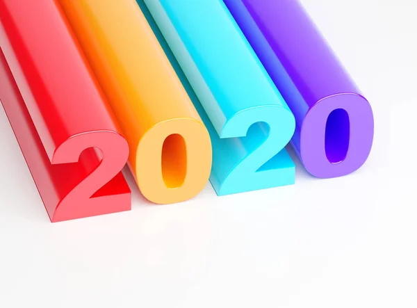 2020 Frohes Neues Jahr Buntes 2020 Kalenderhintergrund — Stockfoto