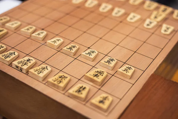 Board game the shogi. Traditional Japanese board game