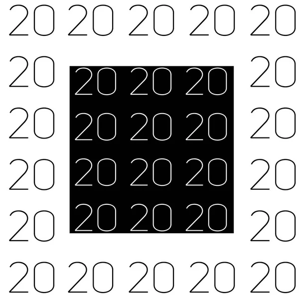 Tekst 2020, minimalistisch stijlvol en modern ontwerp voor covers, kaarten, ansichtkaarten. Originele creatieve achtergrond voor de ontwerper op de kalender, poster als een felicatie. — Stockfoto