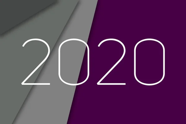 Text 2020, minimalistisk snygg och modern design för omslag, kort, vykort. Originell kreativ bakgrund för designern på kalendern, affisch som en gratulation. — Stockfoto