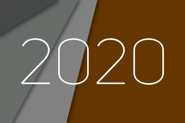 Text 2020, minimalistisk snygg och modern design för omslag, kort, vykort. Originell kreativ bakgrund för designern på kalendern, affisch som en gratulation. — Stockfoto