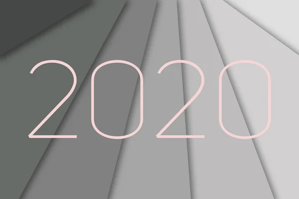 文本 2020，简约的时尚和现代设计的封面，卡，明信片。原始创意背景为设计师在日历上，海报作为祝贺. — 图库照片