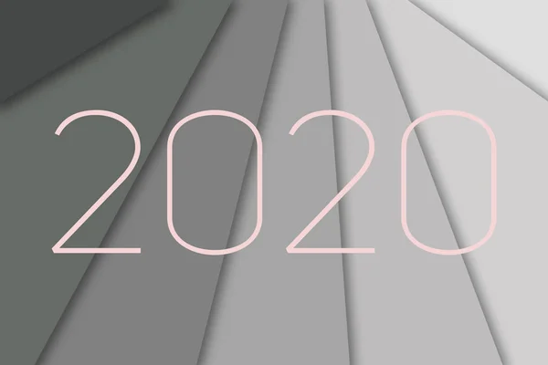 Text 2020, minimalistisk snygg och modern design för omslag, kort, vykort. Originell kreativ bakgrund för designern på kalendern, affisch som en gratulation. — Stockfoto