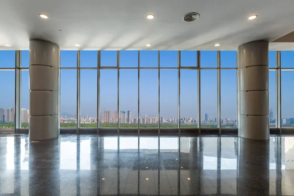 Panoramic Skyline Buildings Glass Window — Stock Photo, Image