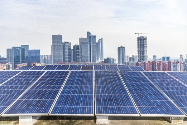Solar Modern City Skyline — Stock Photo, Image