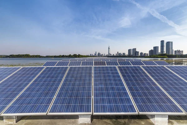 Solar Modern City Skyline — Stock Photo, Image