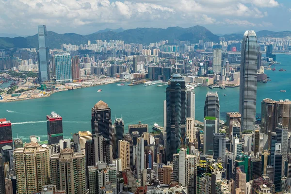 Panoramic view of Hong Kong skyline. China