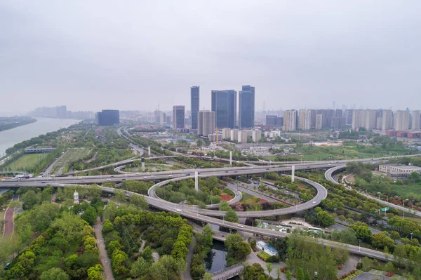 Nanjing City Província Jiangsu Paisagem Construção Urbana — Fotografia de Stock